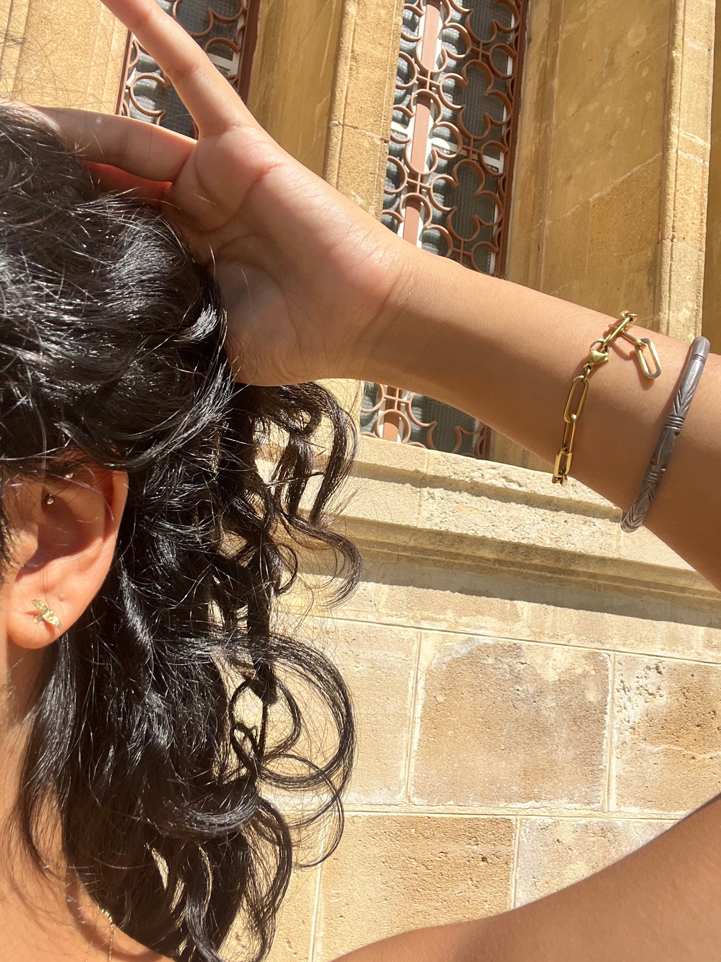 Tiny gold bird earrings