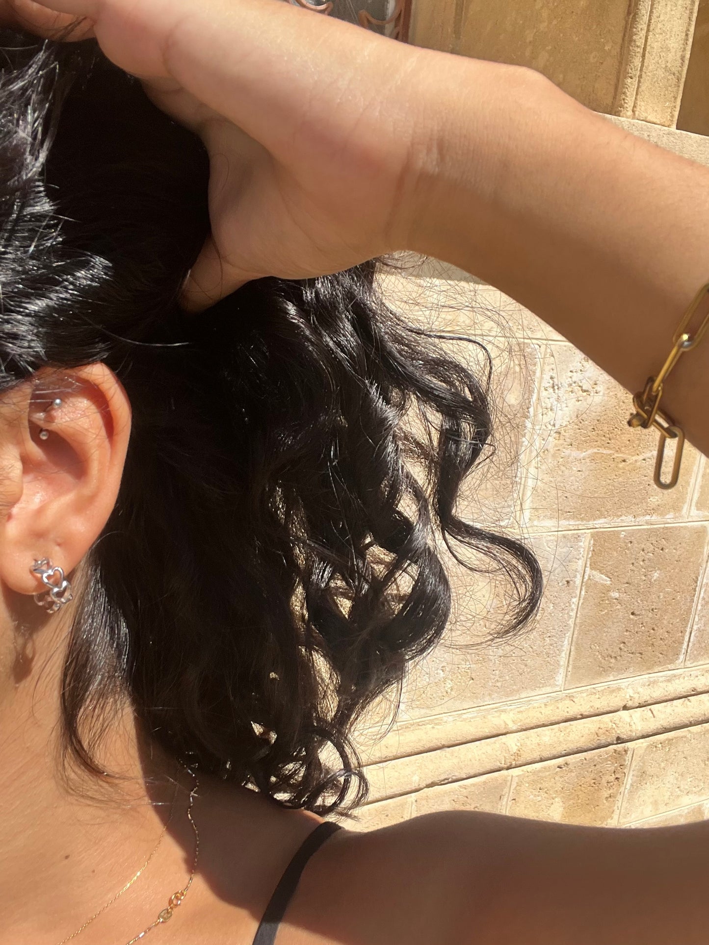 Tiny heart hoop earrings