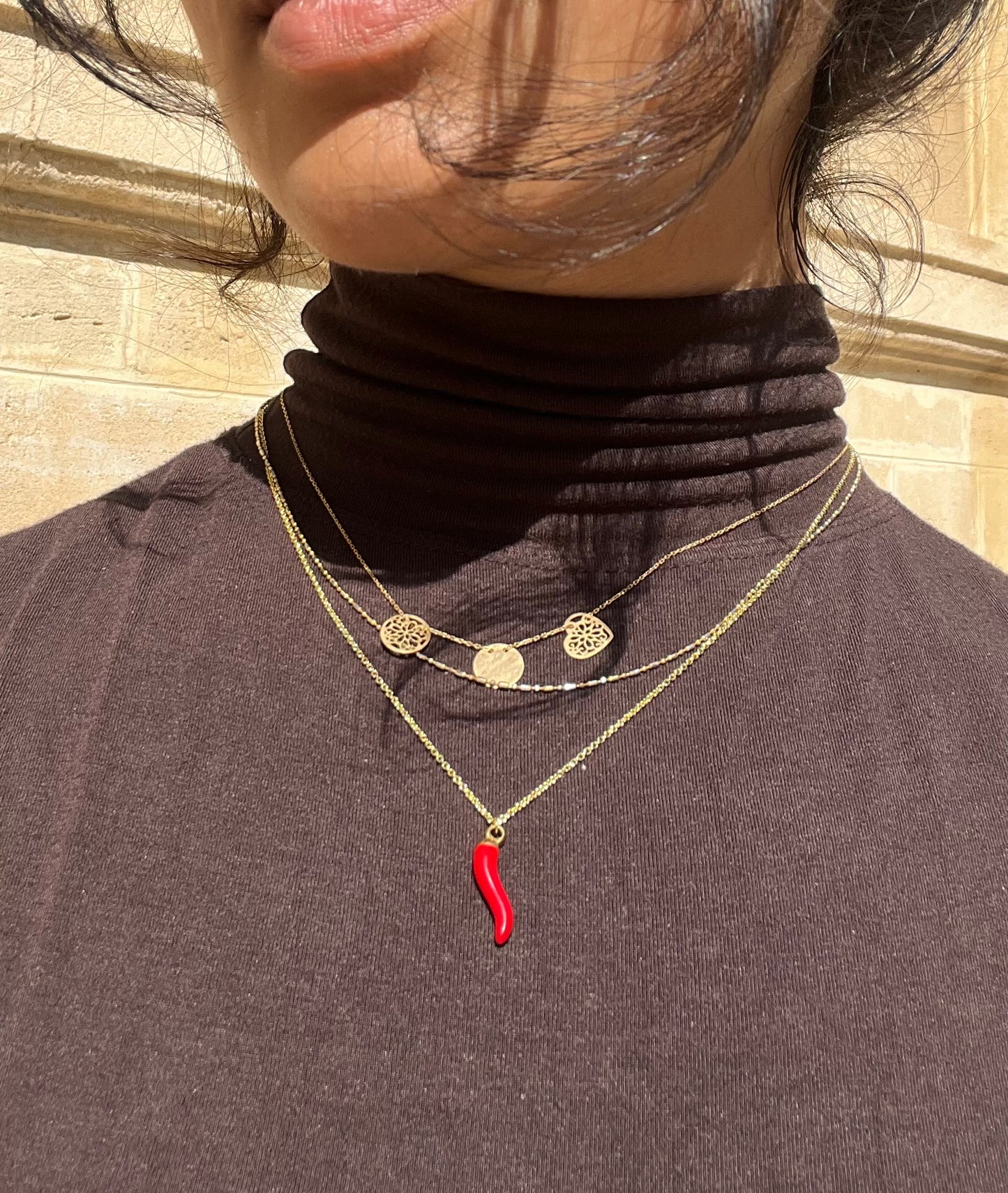 Red chilli pepper lucky charm necklace