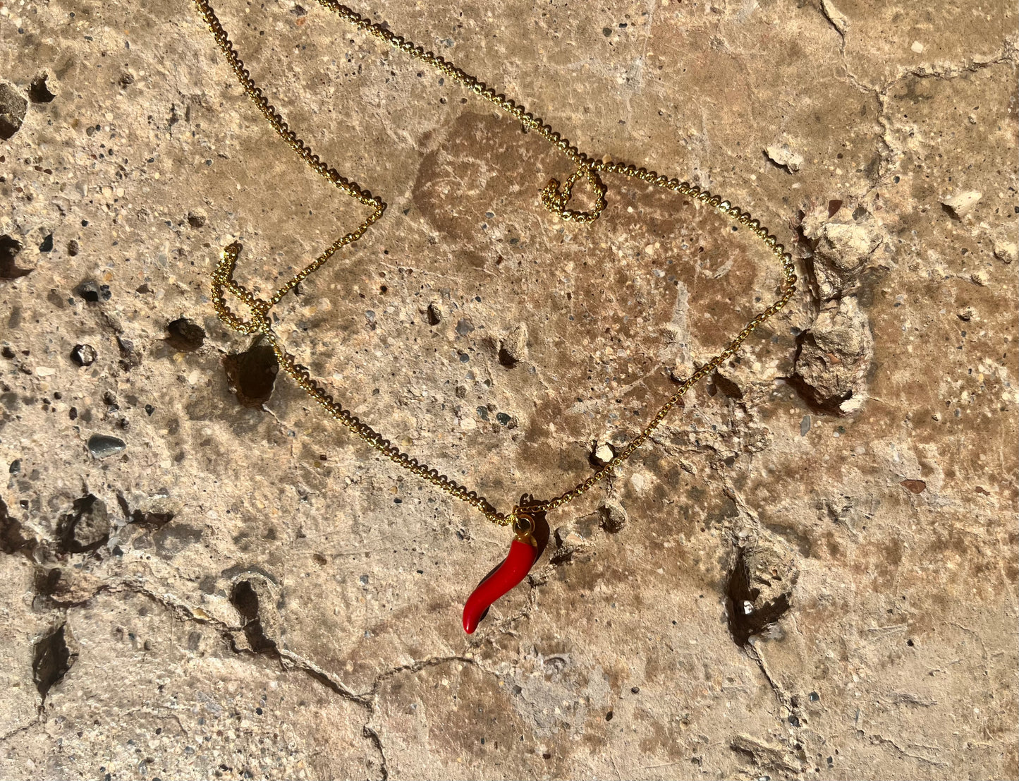Red chilli pepper lucky charm necklace