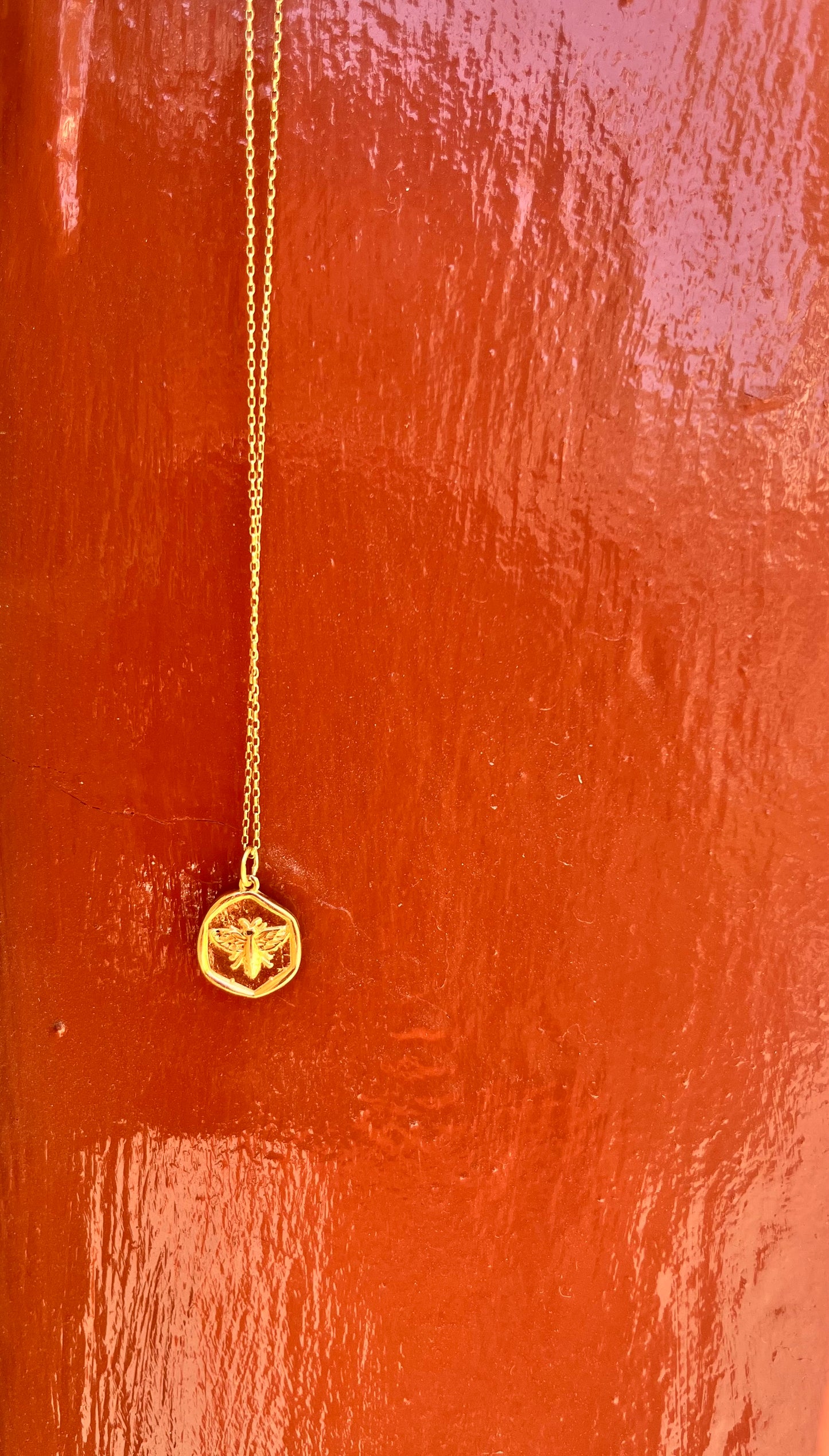 Bee gold necklace