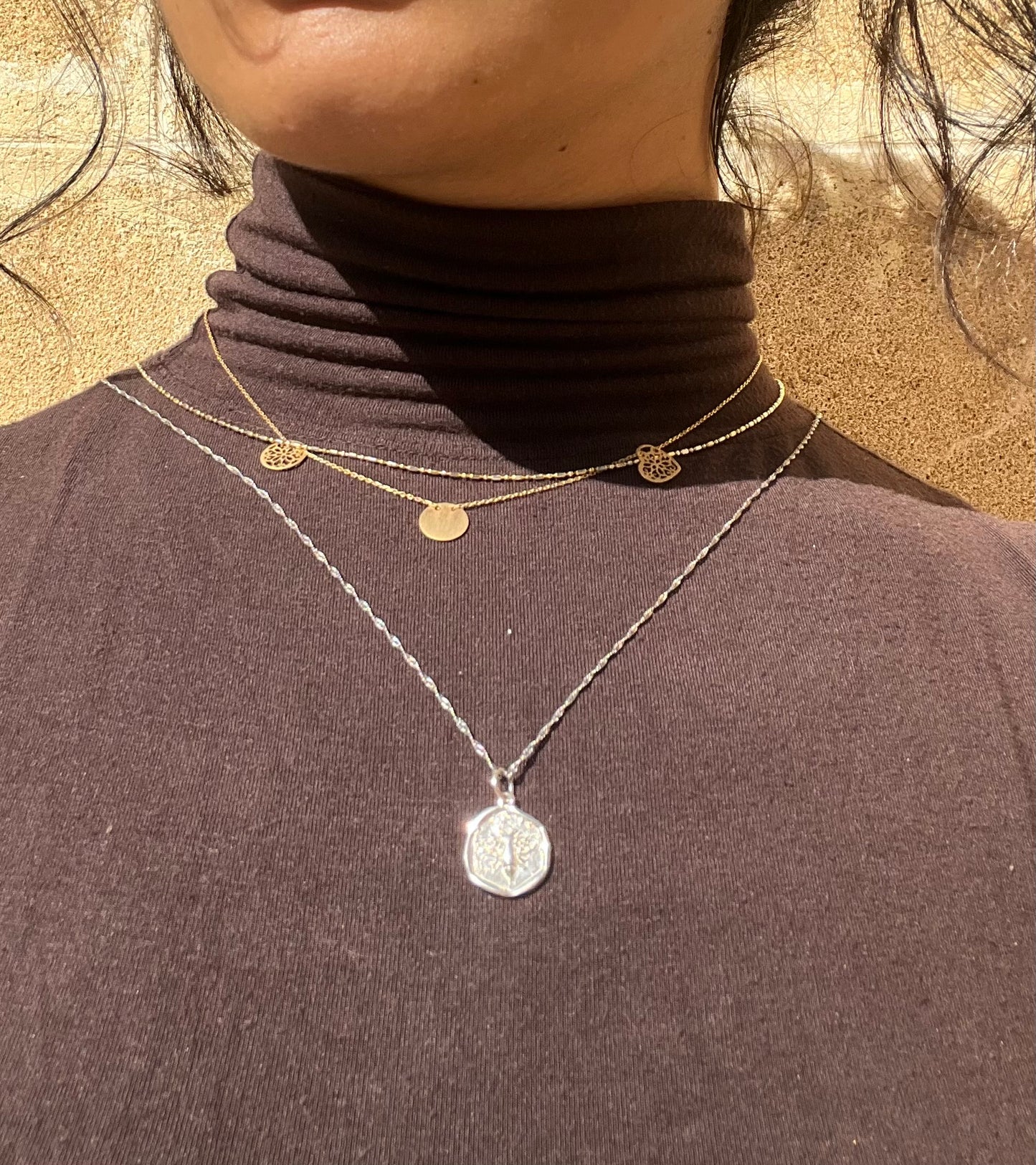 Bee silver necklace