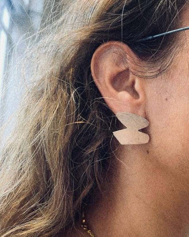 Abstract Silver Earrings