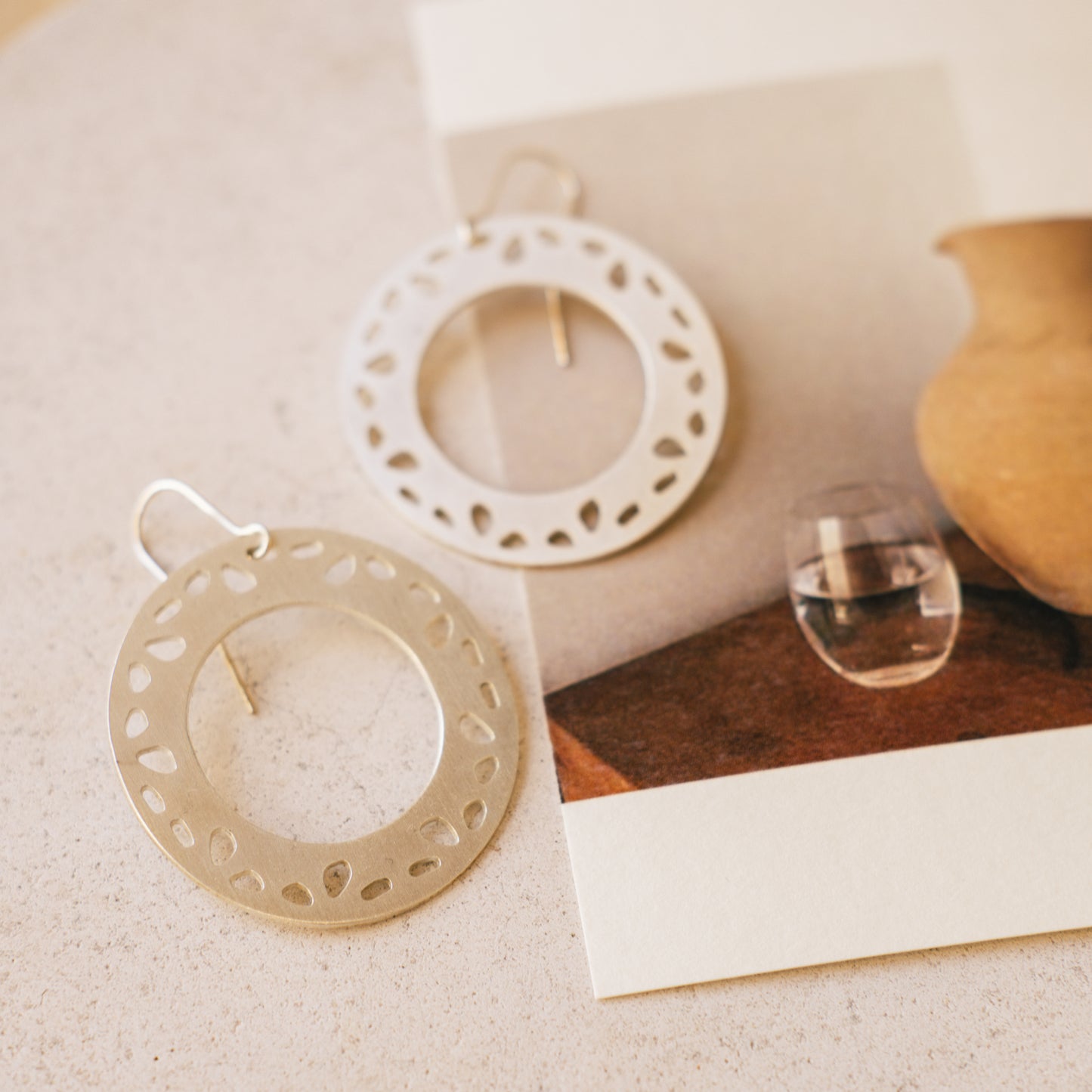 Round Silver Earrings