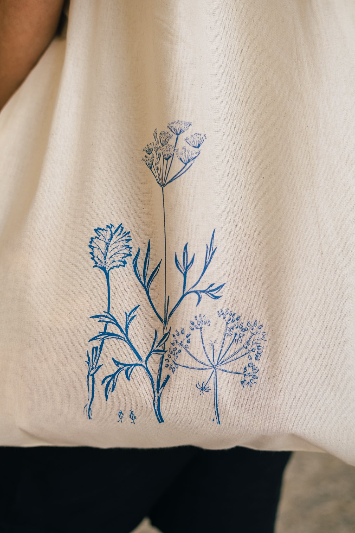 Flower Print Tote Bags