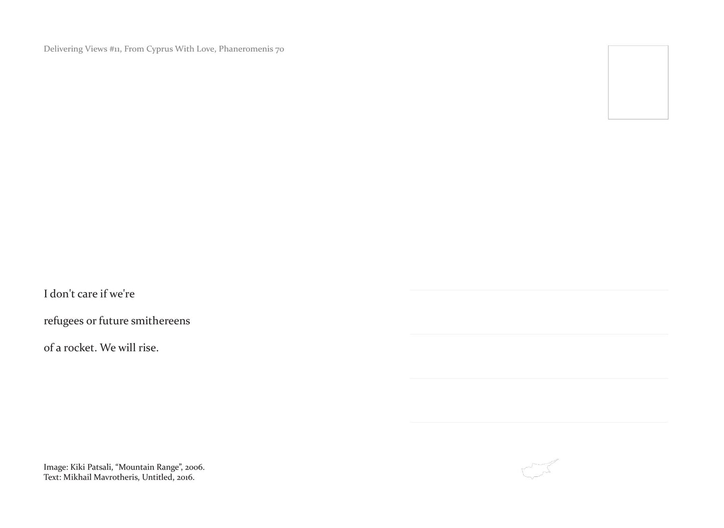 Delivering Views #14 - Book and Postcard Pack / "From Cyprus With Love"