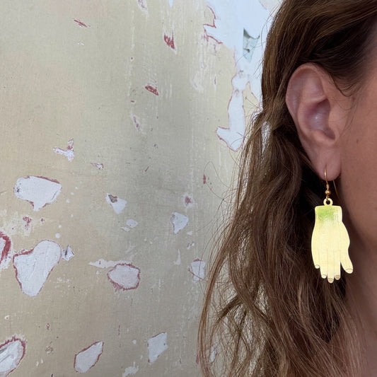 Handmade Gold Hand Earrings