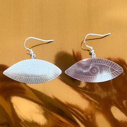 Handmade Silver Eye Earrings