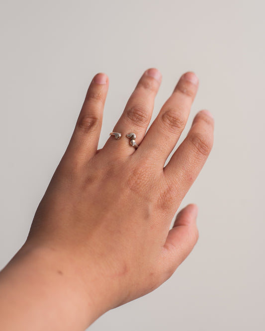 Silver tiny dog ring