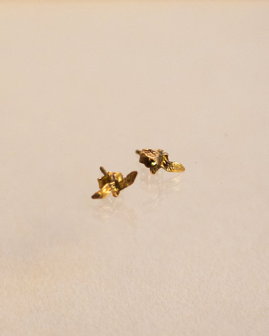 Tiny gold bird earrings