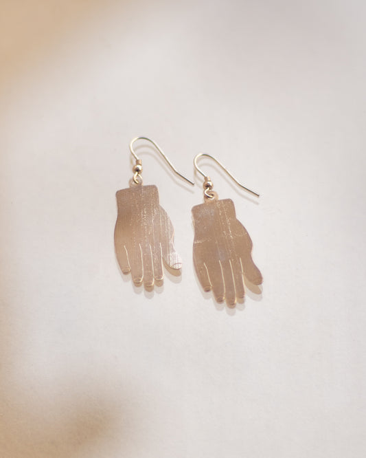 Silver hand earrings