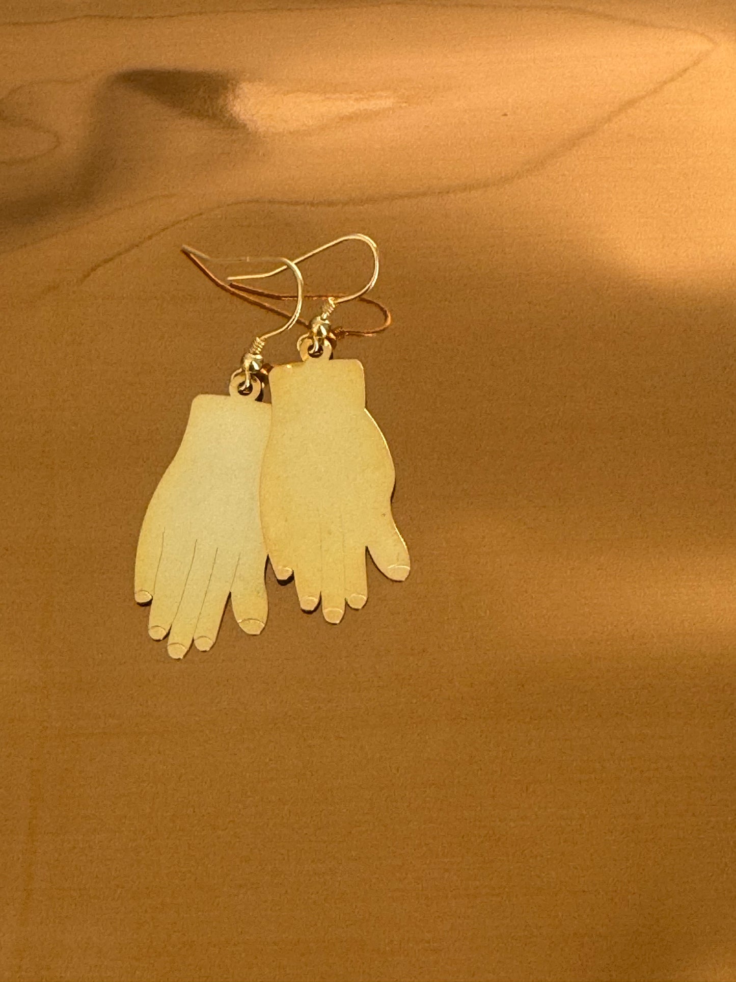 Handmade Gold Hand Earrings