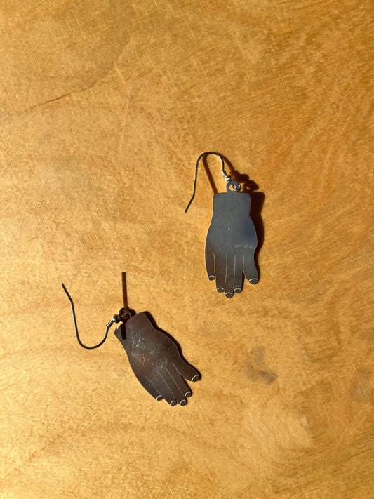 Handmade Silver Hand Earrings