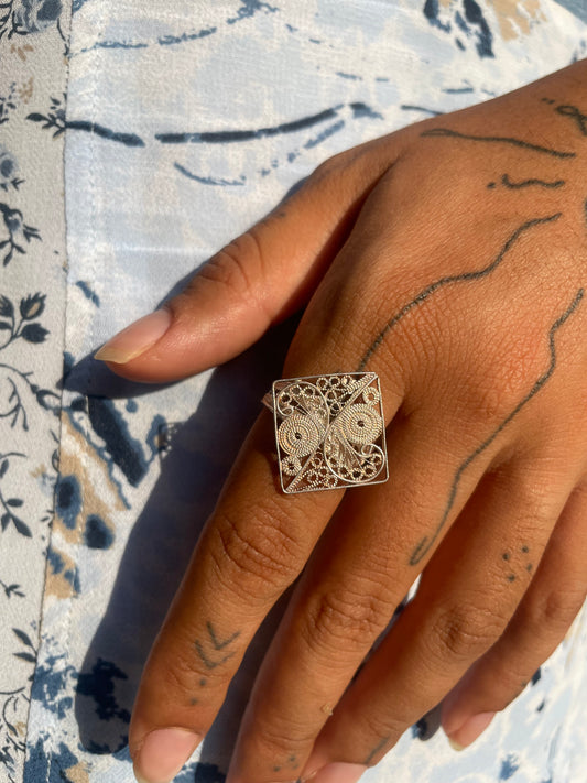 Silver handmade design ring