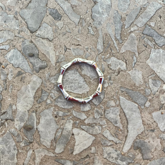 Silver textured ring