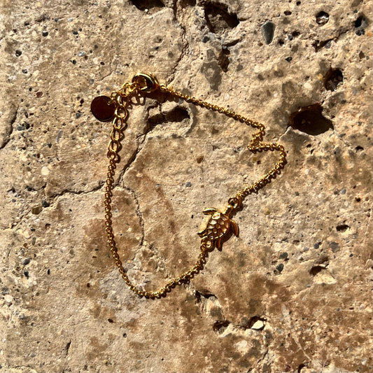 Gold turtle bracelet