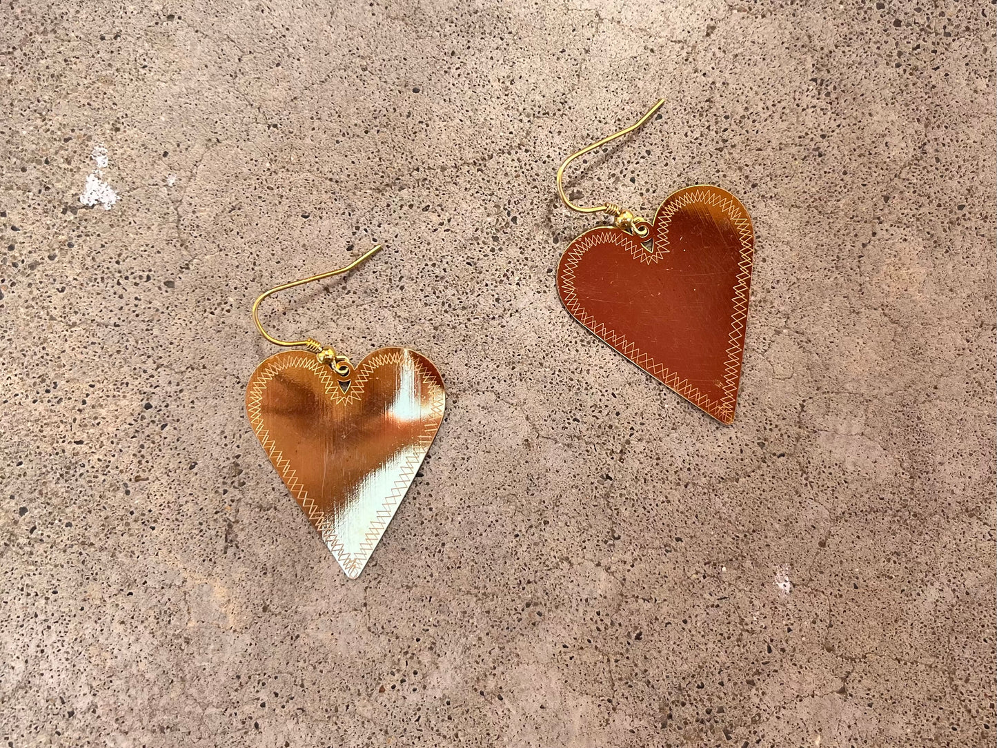 Gold heart earrings