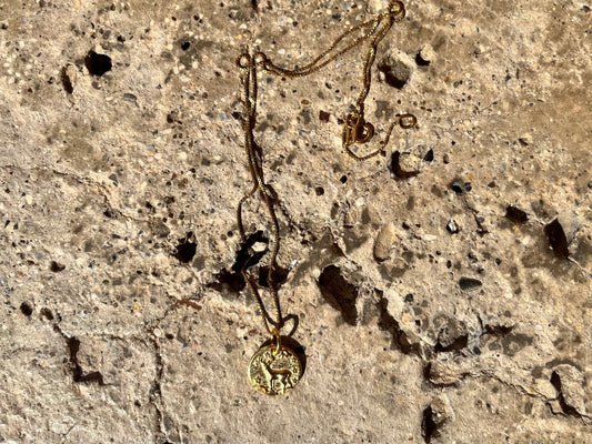 Gold mouflon necklace
