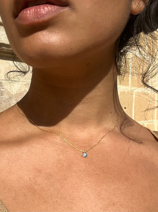 Gold evil eye necklace