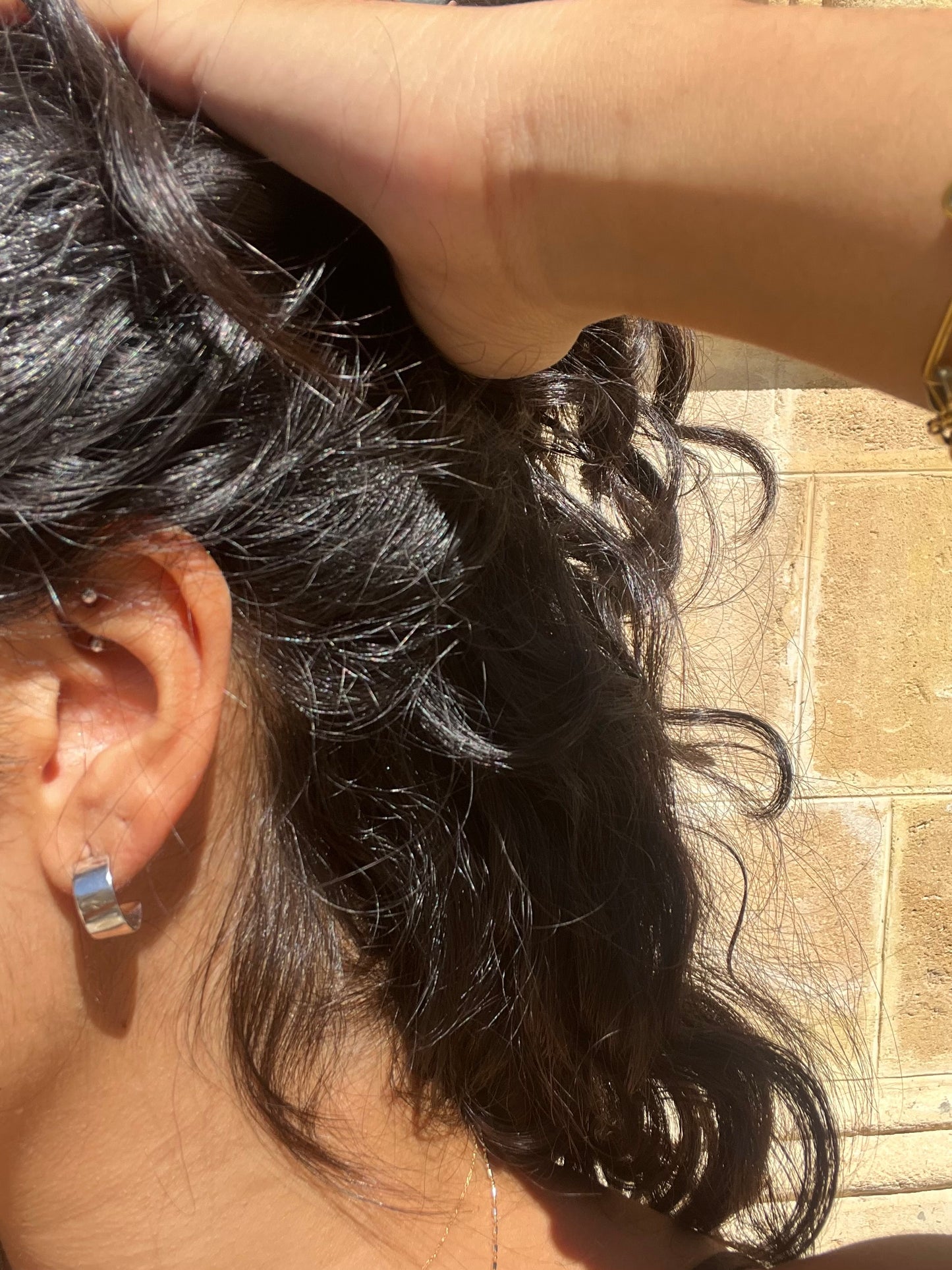 Small silver hoop earrings