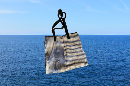 Shiny fabric tote bag