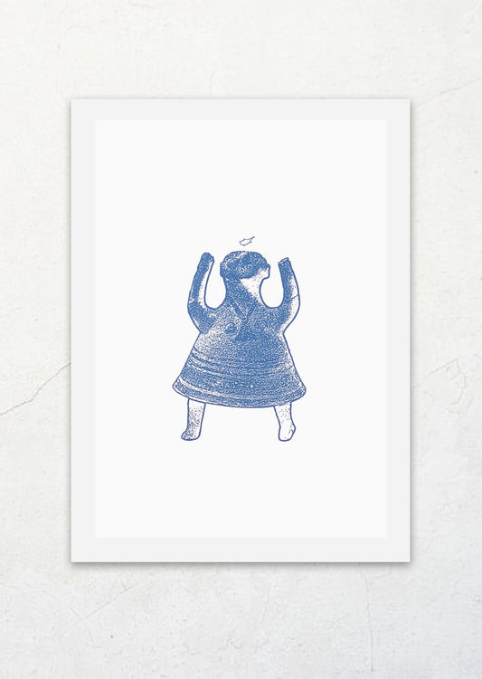 Dancing Figurine - Silkscreen Print