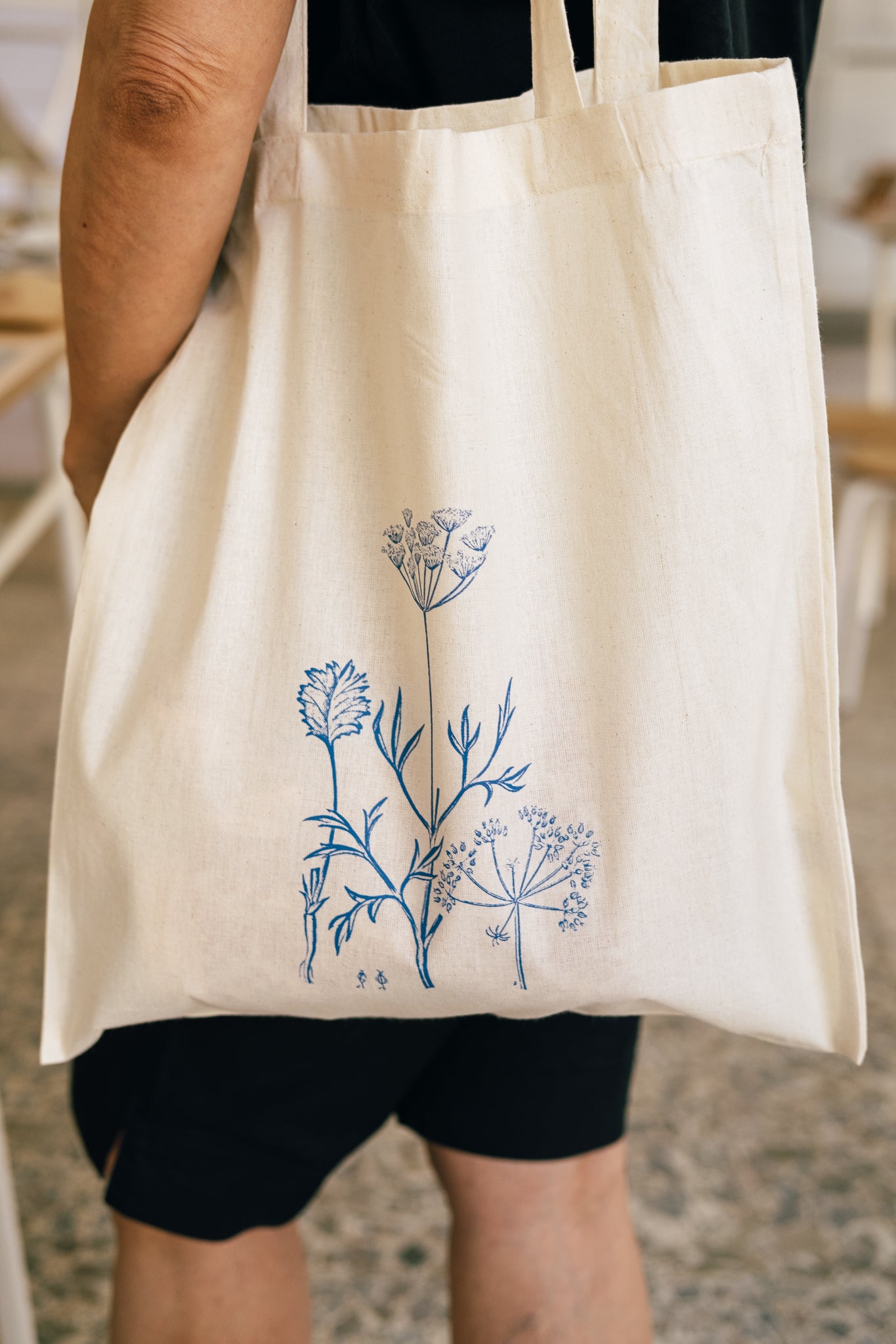 Flower Print Tote Bags