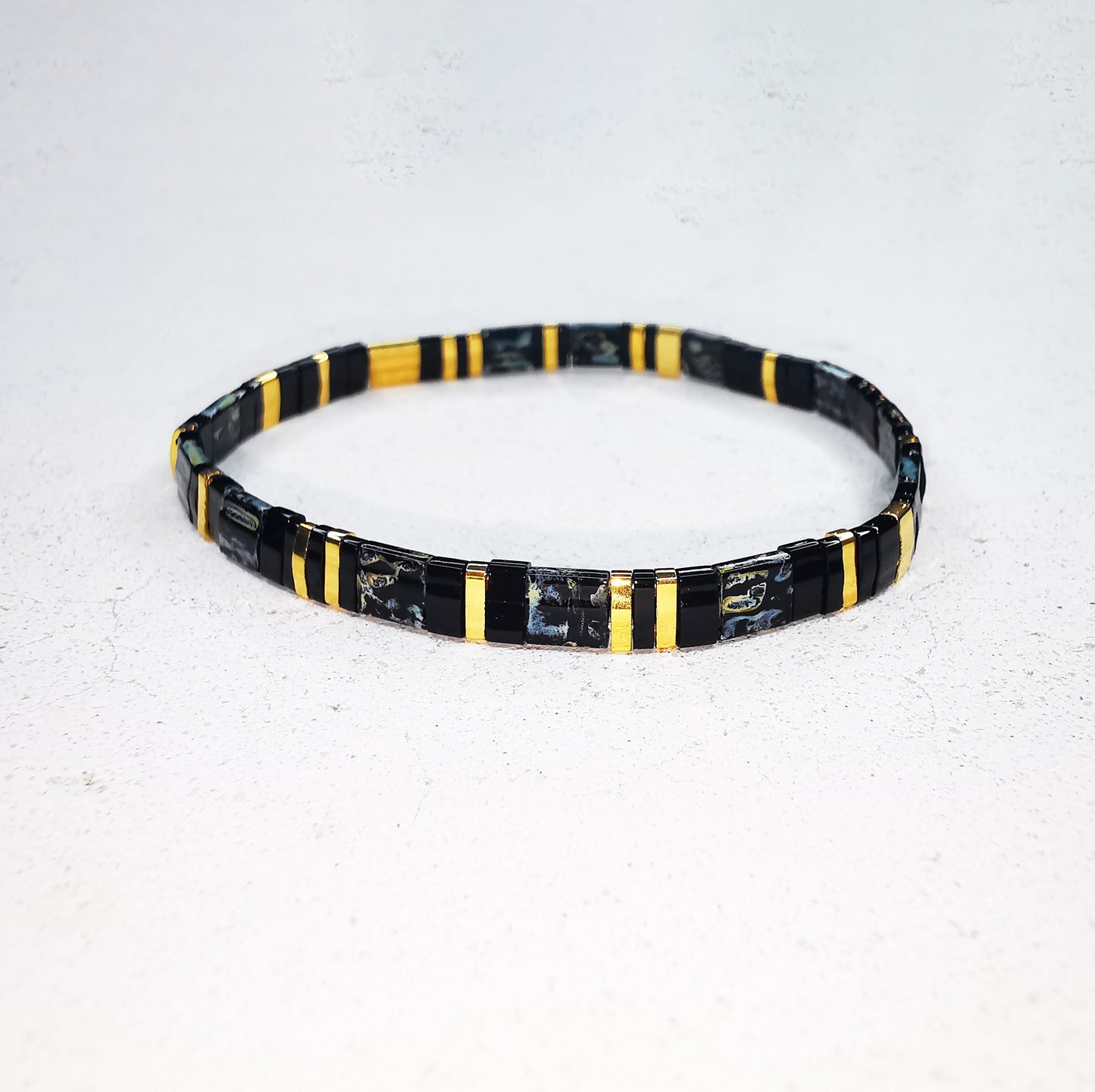 Gold & Black Marble Design Bracelet